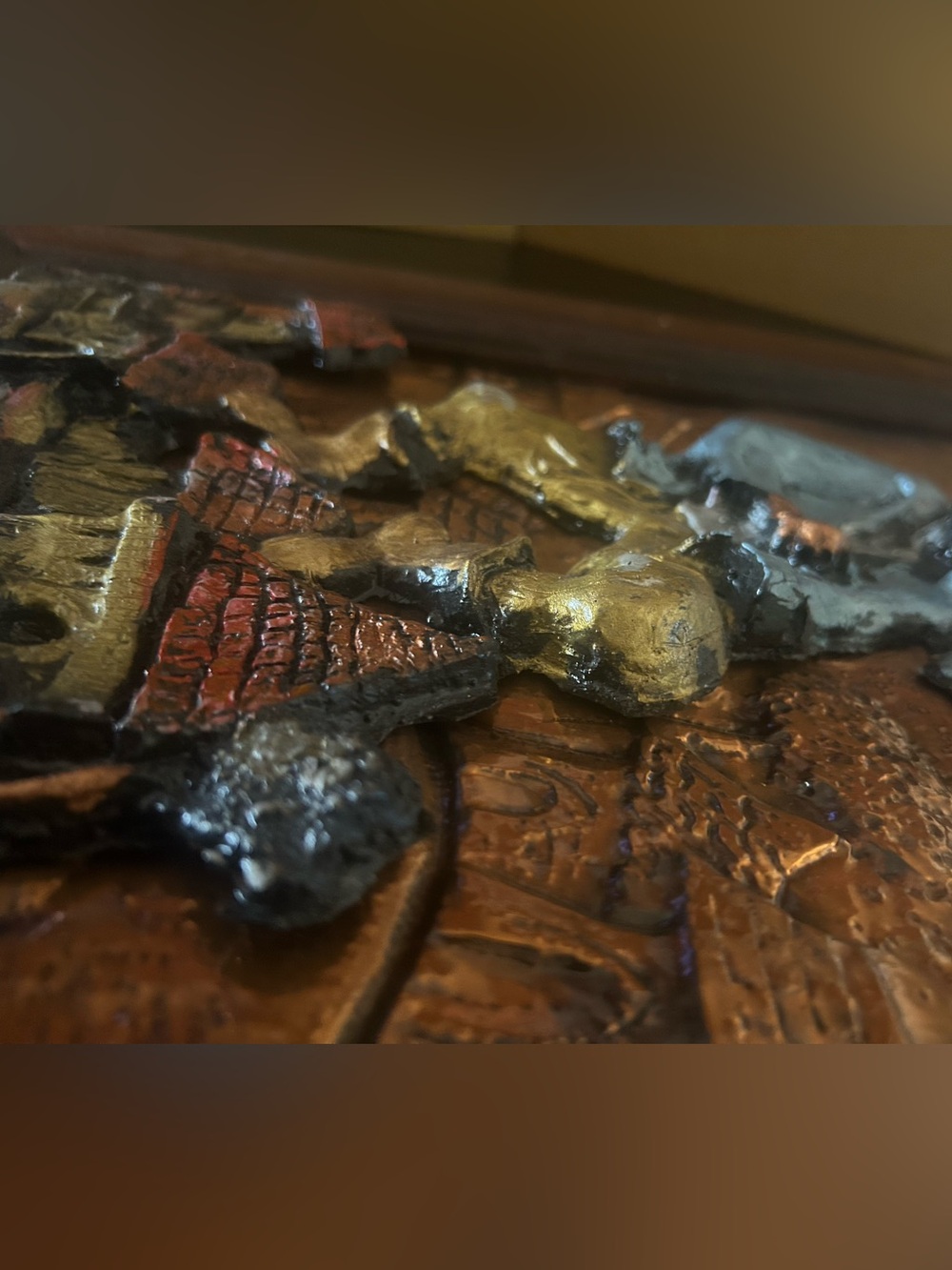 VTG Fiddler On The Roof 3D Hammered Copper Repoussé By Artist Yigal - Picture 8 of 8